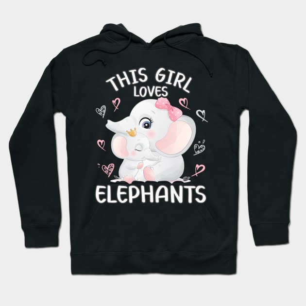 Mama Elephant Baby This Girl Loves Elephants Hoodie by WoollyWonder